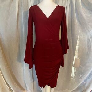 Wine color dress long sleeve size medium